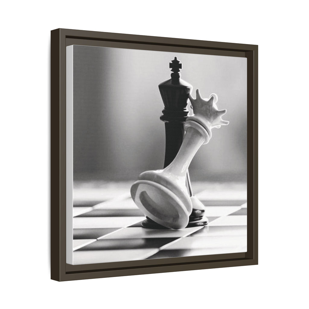 Chess King and Fallen Queen Matte Canvas Framed Wall Art