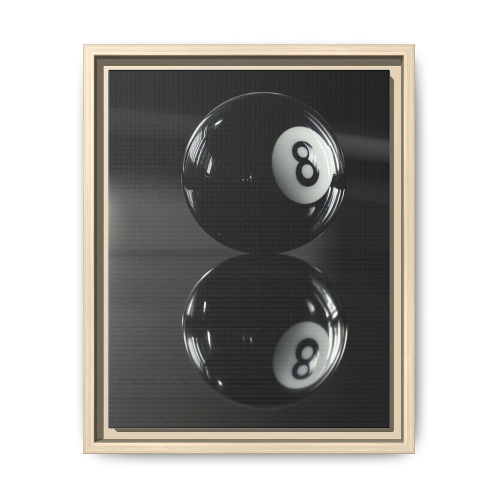 Eight Ball Reflection Matte Framed Canvas Print