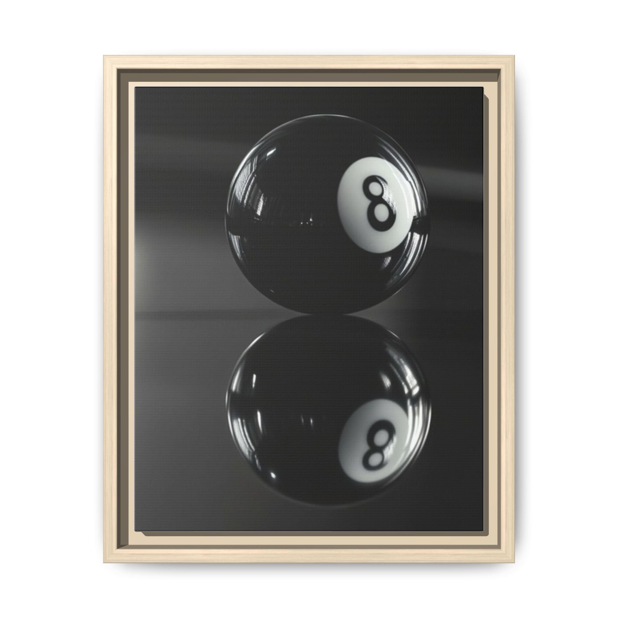 Eight Ball Reflection Matte Framed Canvas Print