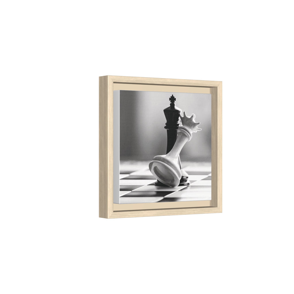 Chess King and Fallen Queen Matte Canvas Framed Wall Art