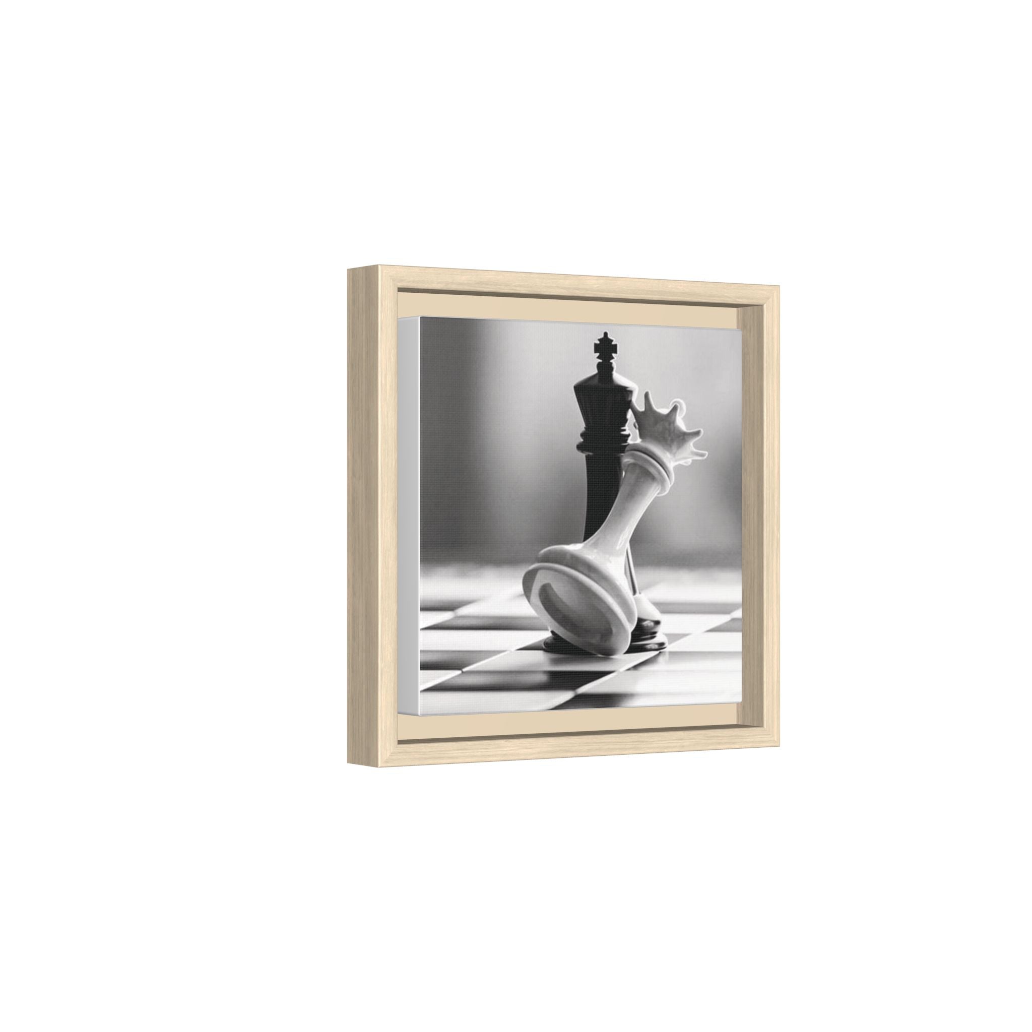Chess King and Fallen Queen Matte Canvas Framed Wall Art