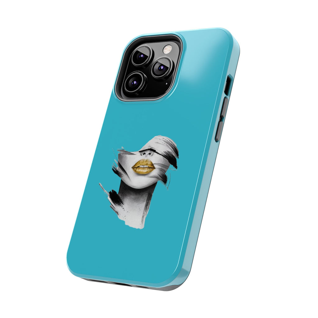 Teal 'Golden Lips' Tough Phone Case