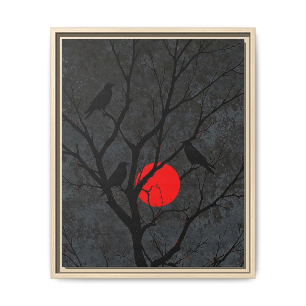 Red Moon Crows Silhouette