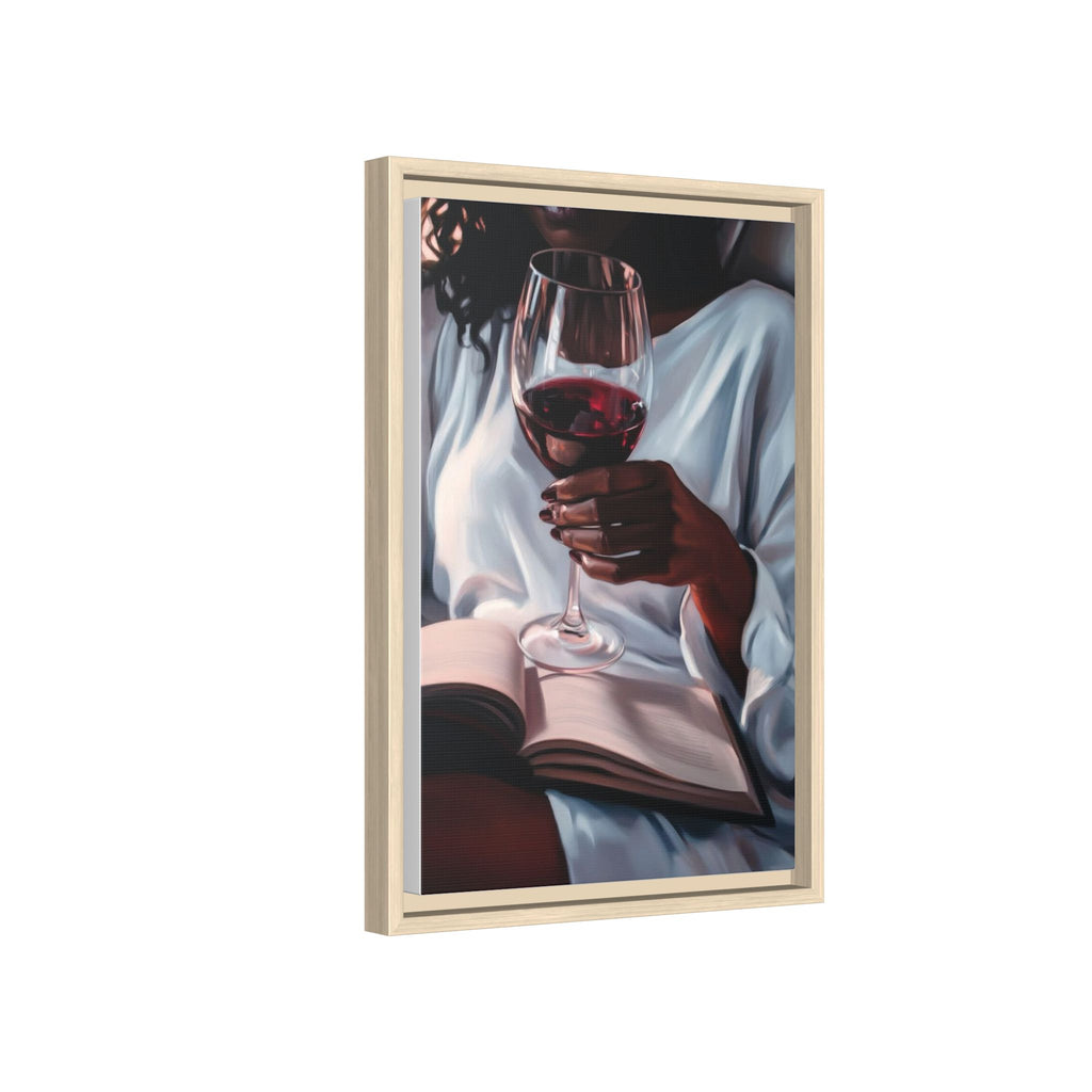 Woman Reading with Wine Glass (Cozy Evening Wall Decor)