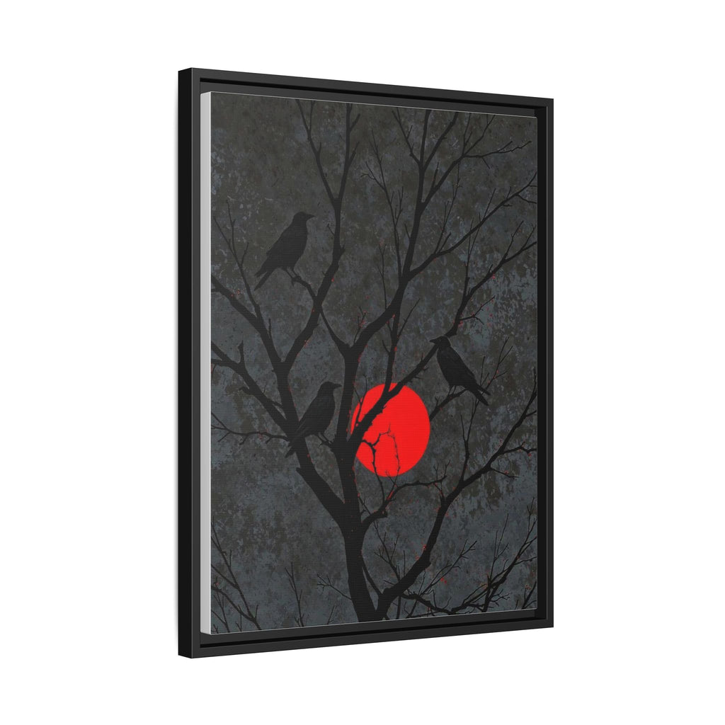 Red Moon Crows Silhouette