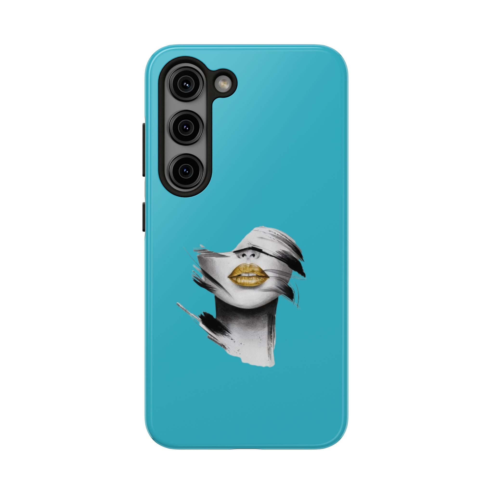 Teal 'Golden Lips' Tough Phone Case