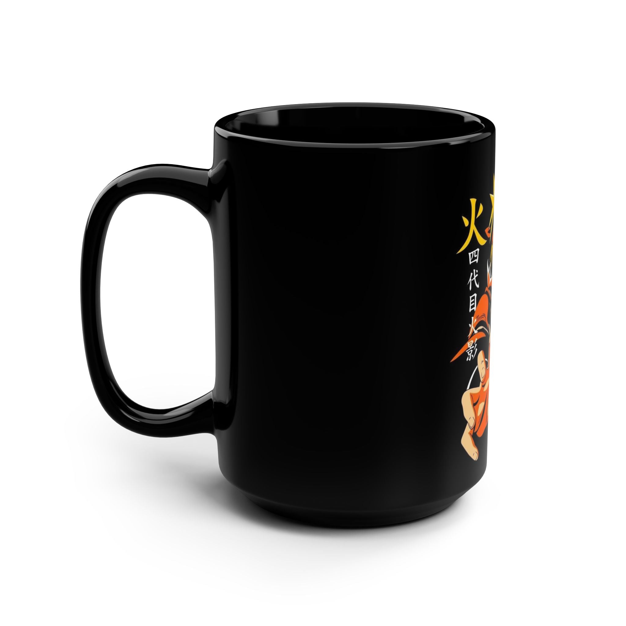 Black Mug, 15oz, Anime Mug for Coffee