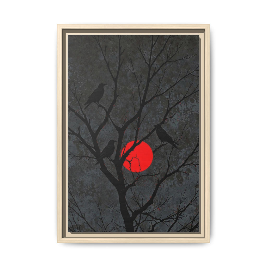 Red Moon Crows Silhouette