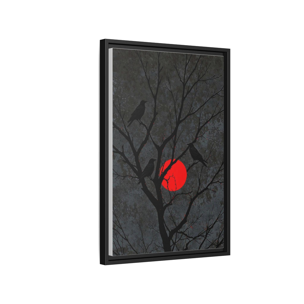 Red Moon Crows Silhouette