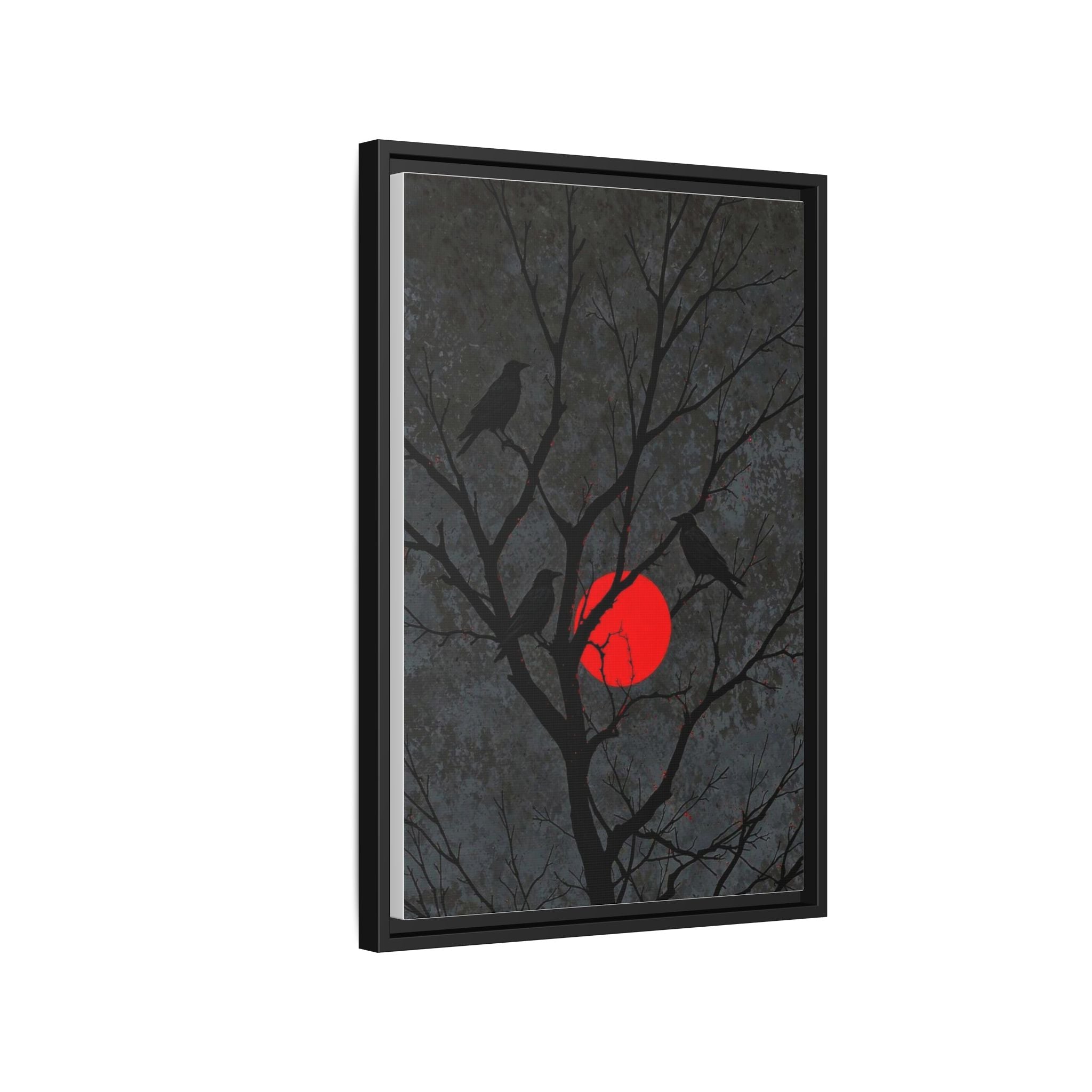 Red Moon Crows Silhouette