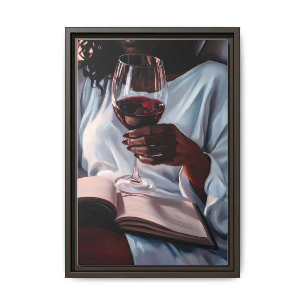 Woman Reading with Wine Glass (Cozy Evening Wall Decor)
