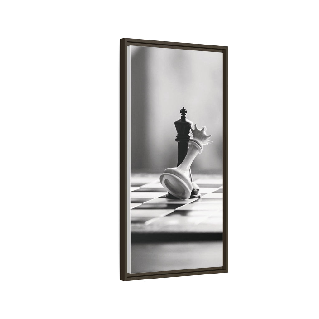 Chess King and Fallen Queen Matte Canvas Framed Wall Art