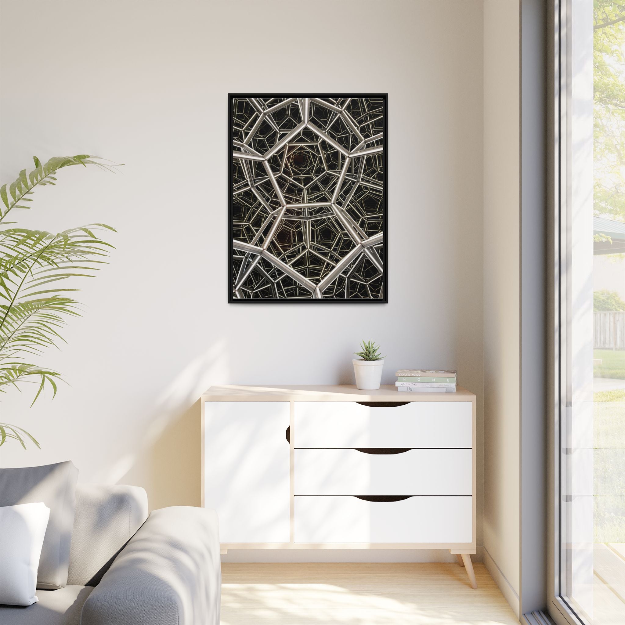 Framed Wall Art Print, Modern Geometric Canvas, Abstract Home Decor, Unique Gift, Stylish Office Art, Contemporary Room Decor