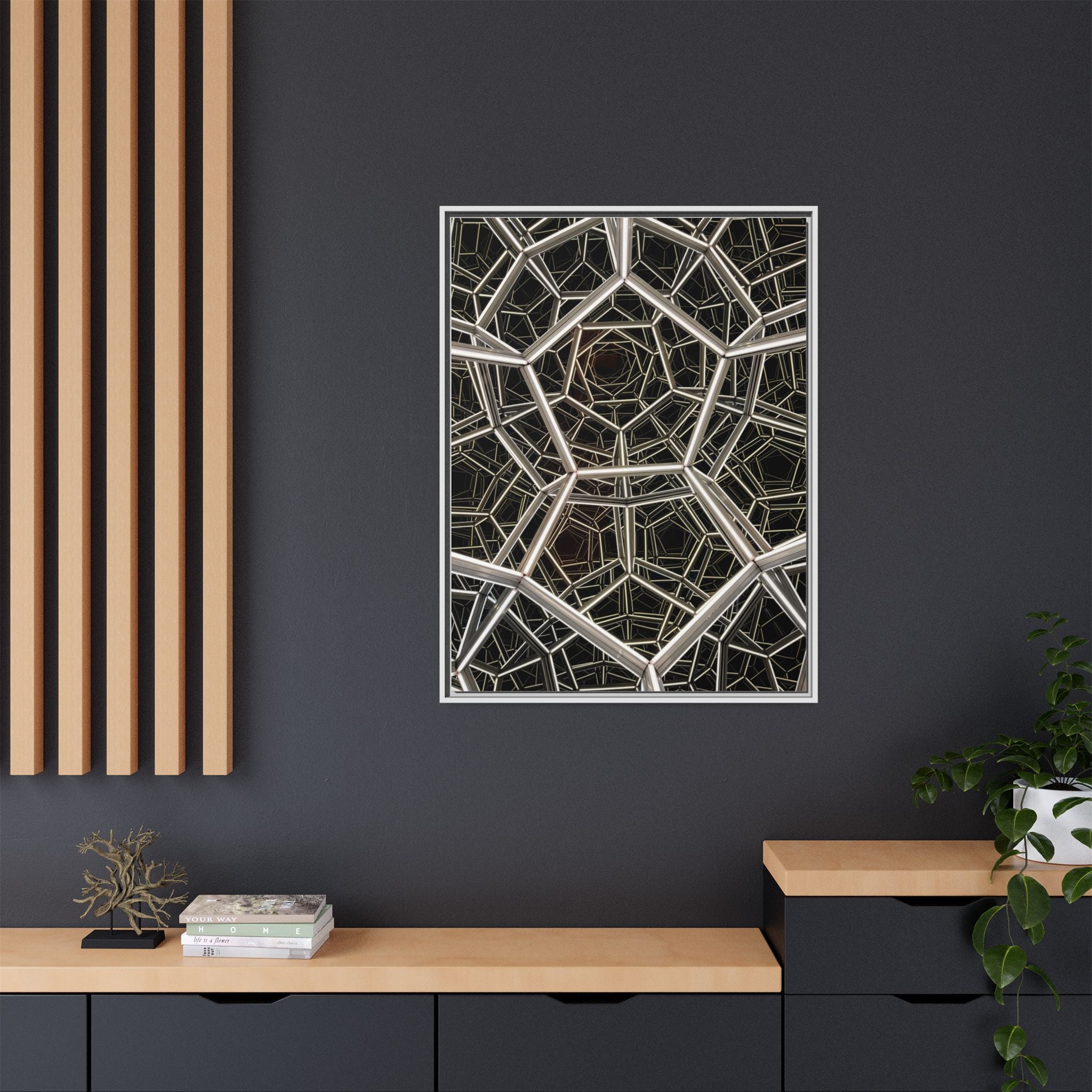 Framed Wall Art Print, Modern Geometric Canvas, Abstract Home Decor, Unique Gift, Stylish Office Art, Contemporary Room Decor