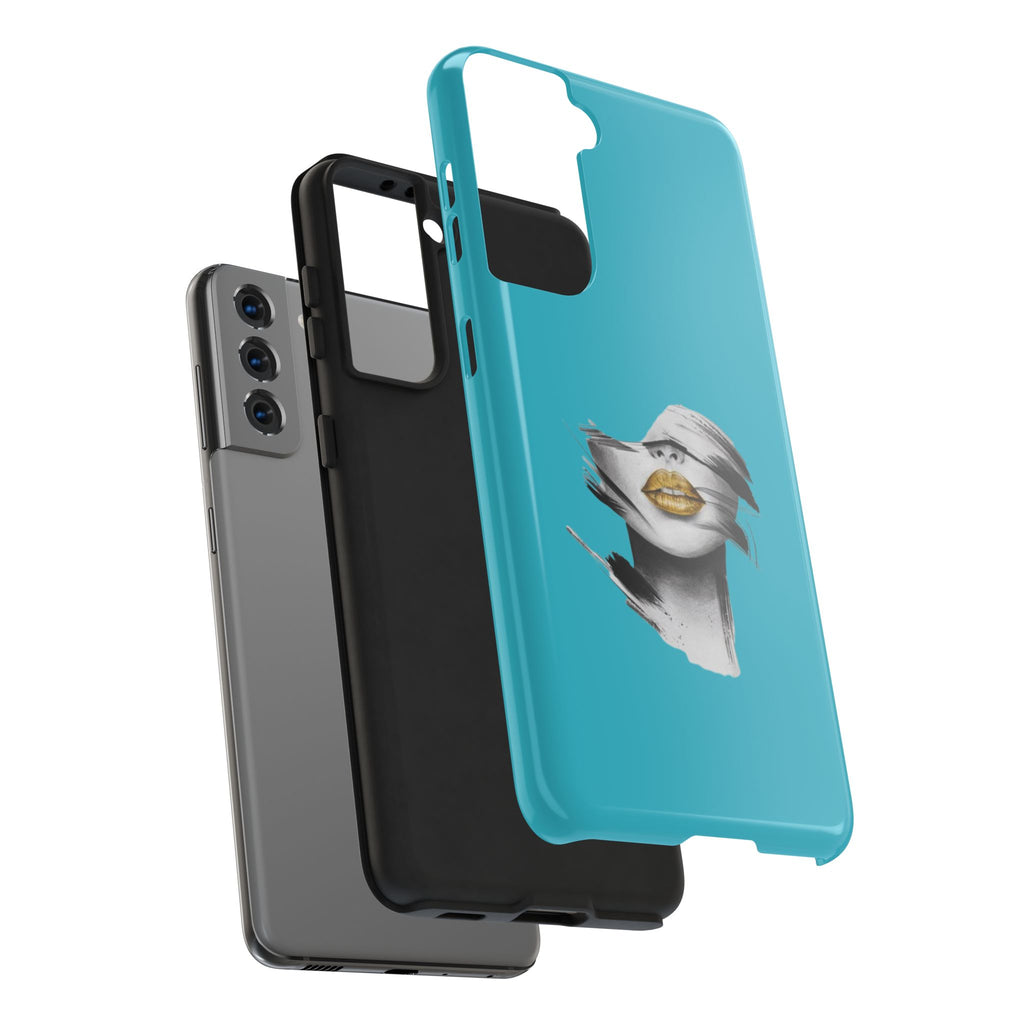 Teal 'Golden Lips' Tough Phone Case