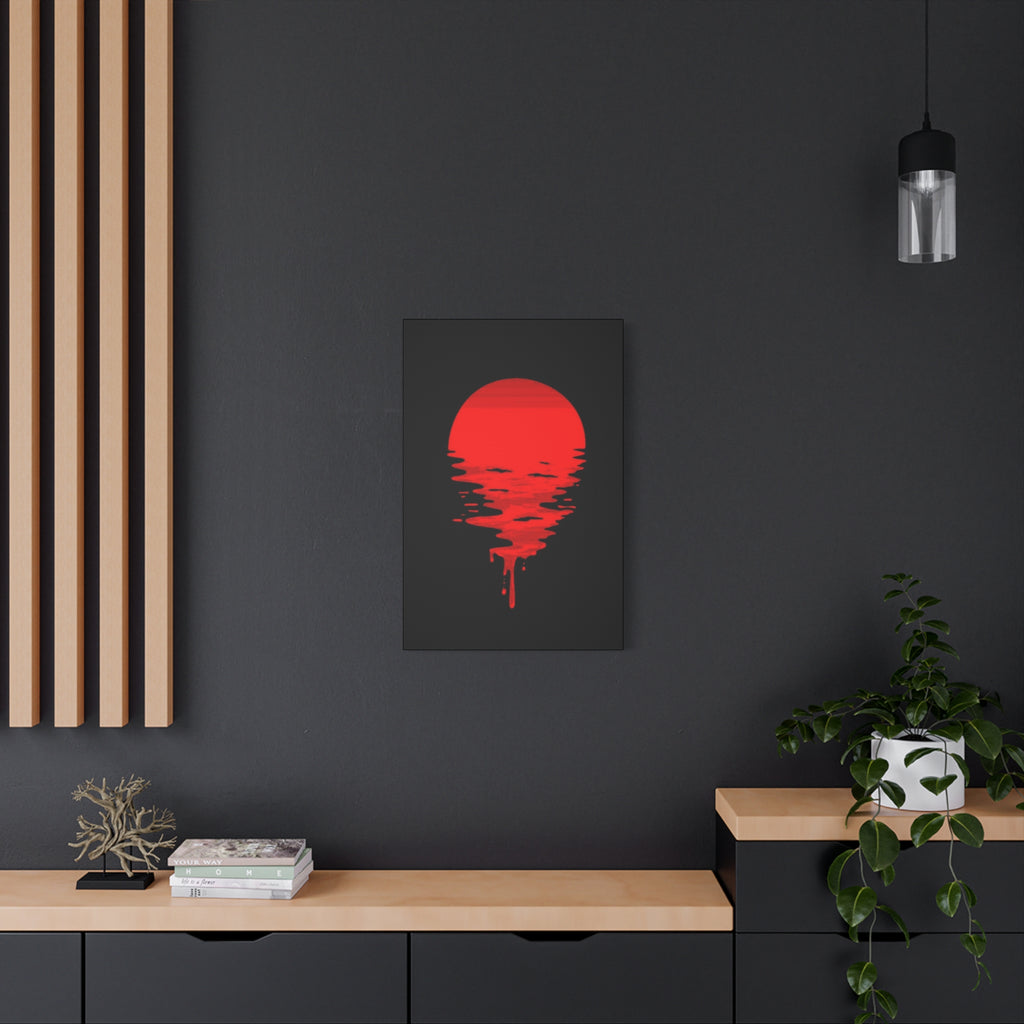 Sunset Canvas Art Print, Modern Wall Decor, Red and Black Home Decor, Abstract Art