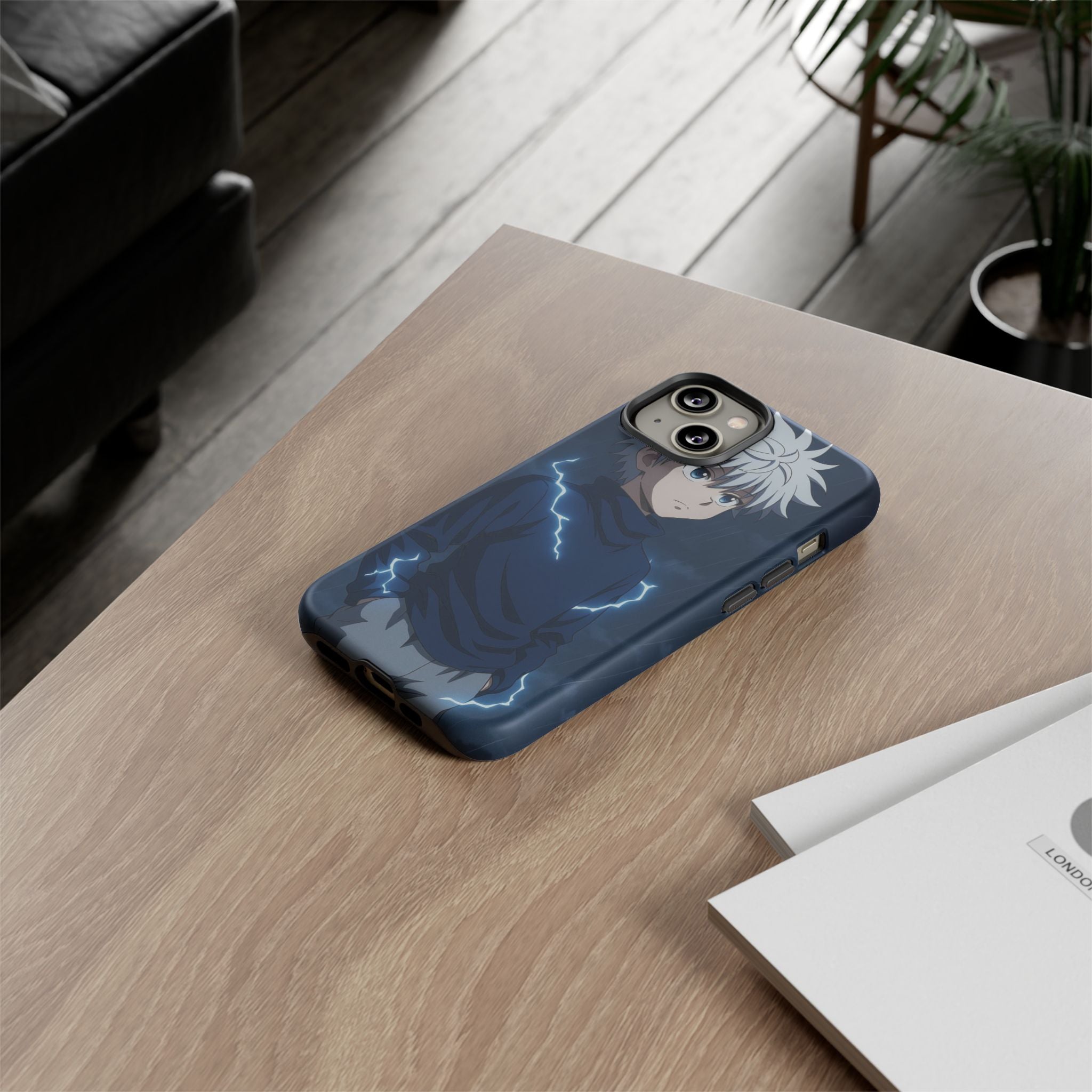 Anime Phone Case Featuring Lightning Design,