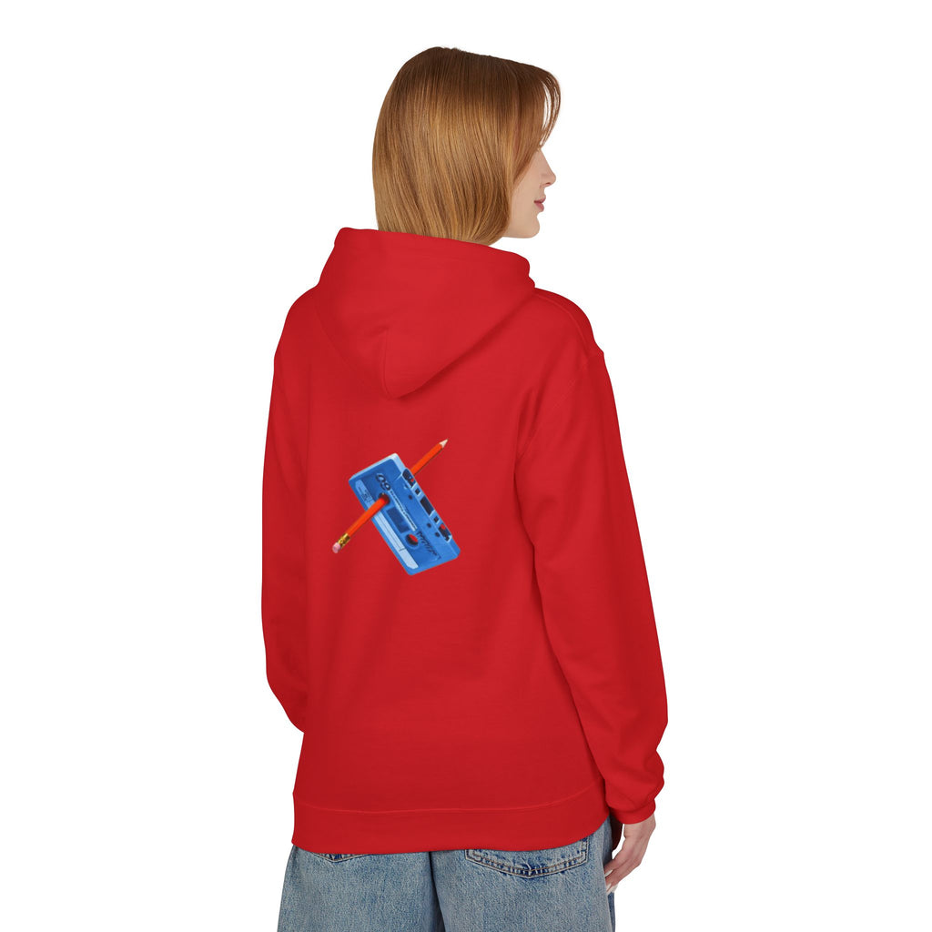 Retro Cassette Hoodie — Blue Tape & Pencil Vintage Music Crewneck