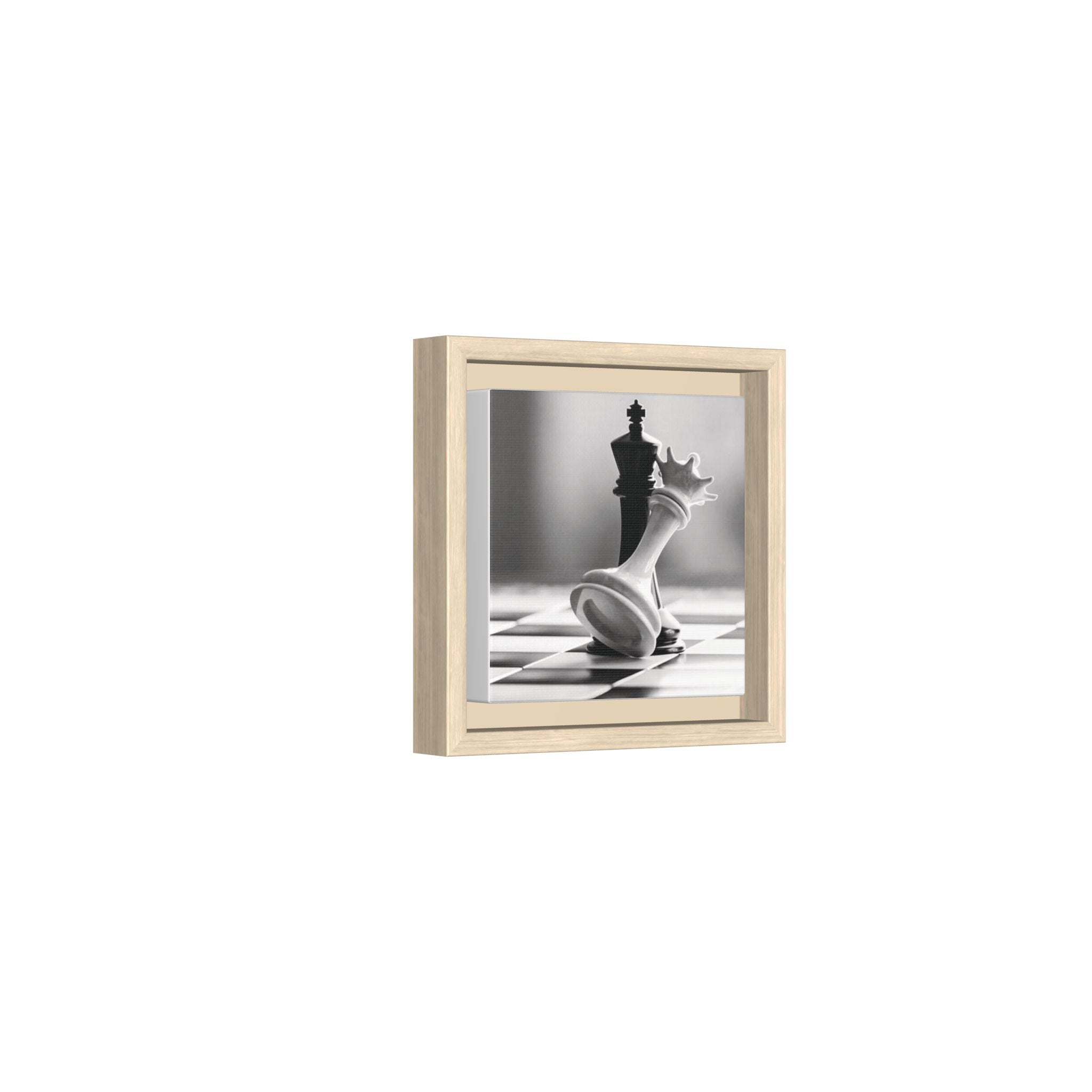 Chess King and Fallen Queen Matte Canvas Framed Wall Art