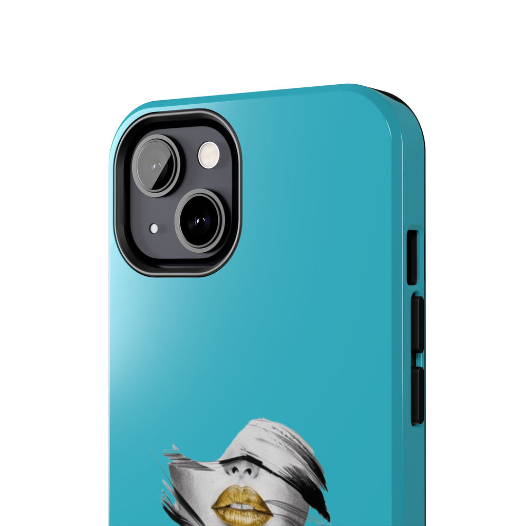 Teal 'Golden Lips' Tough Phone Case