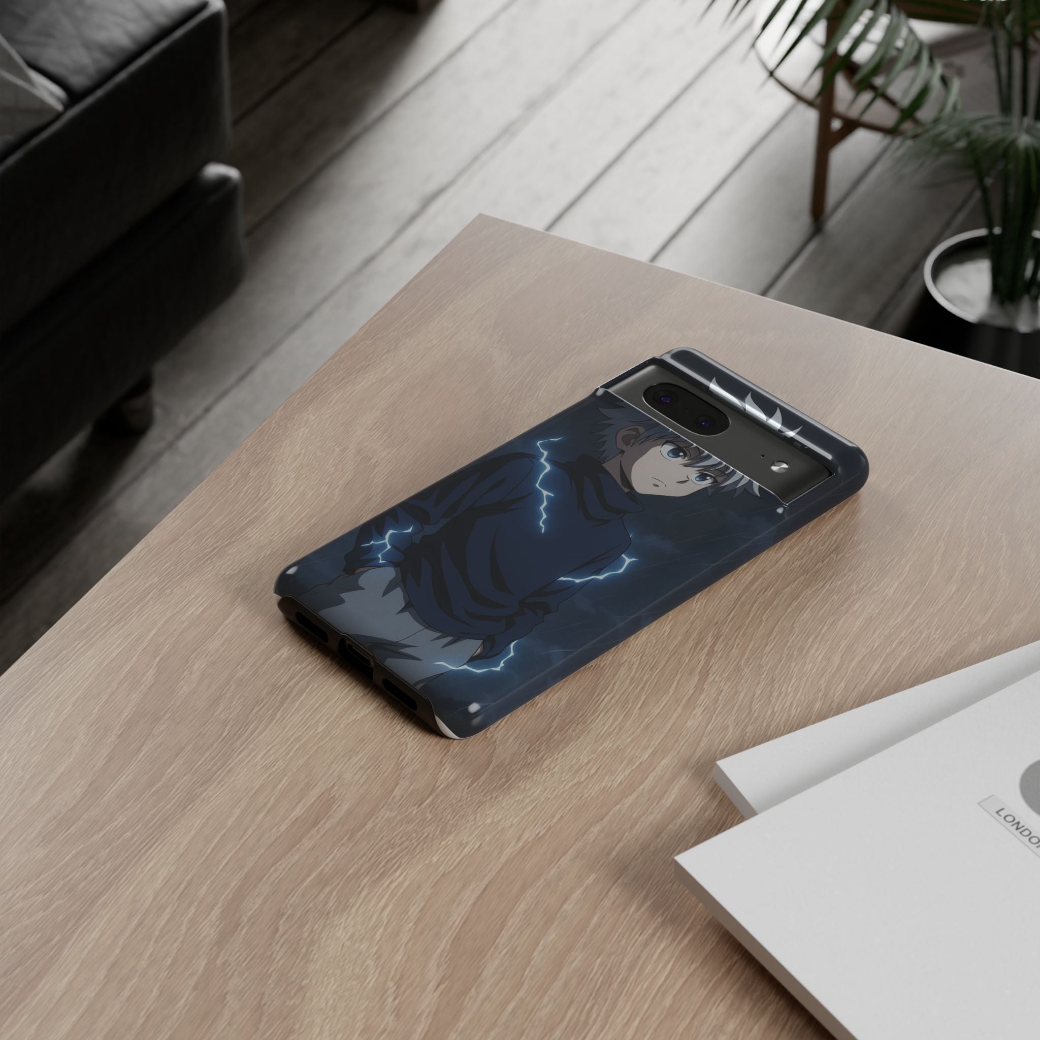 Anime Phone Case Featuring Lightning Design,