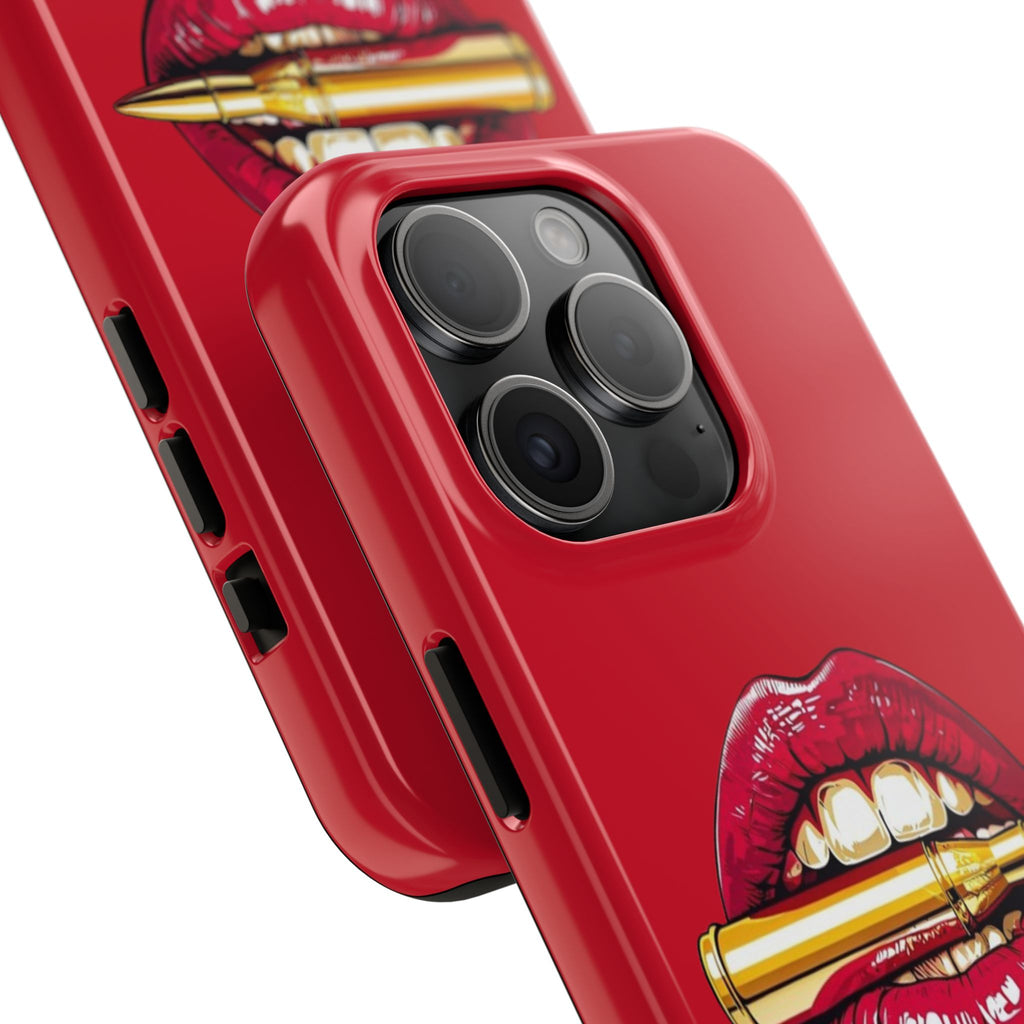 Bold Lipstick Phone Case - Tough Cover for Trendsetters, Vibrant Red Phone Skin, Fashionable Phone Accessory, Unique Gift for Her, [...]
