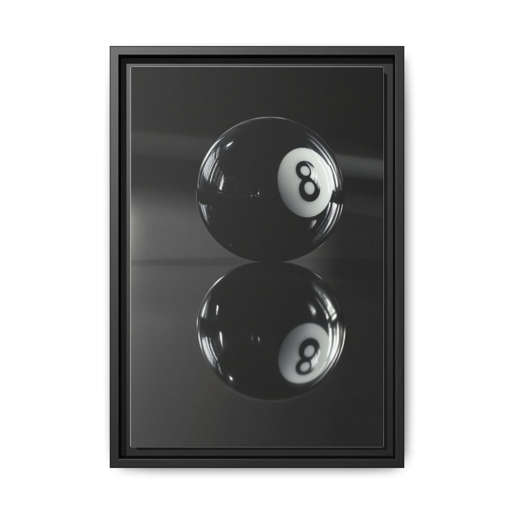 Eight Ball Reflection Matte Framed Canvas Print