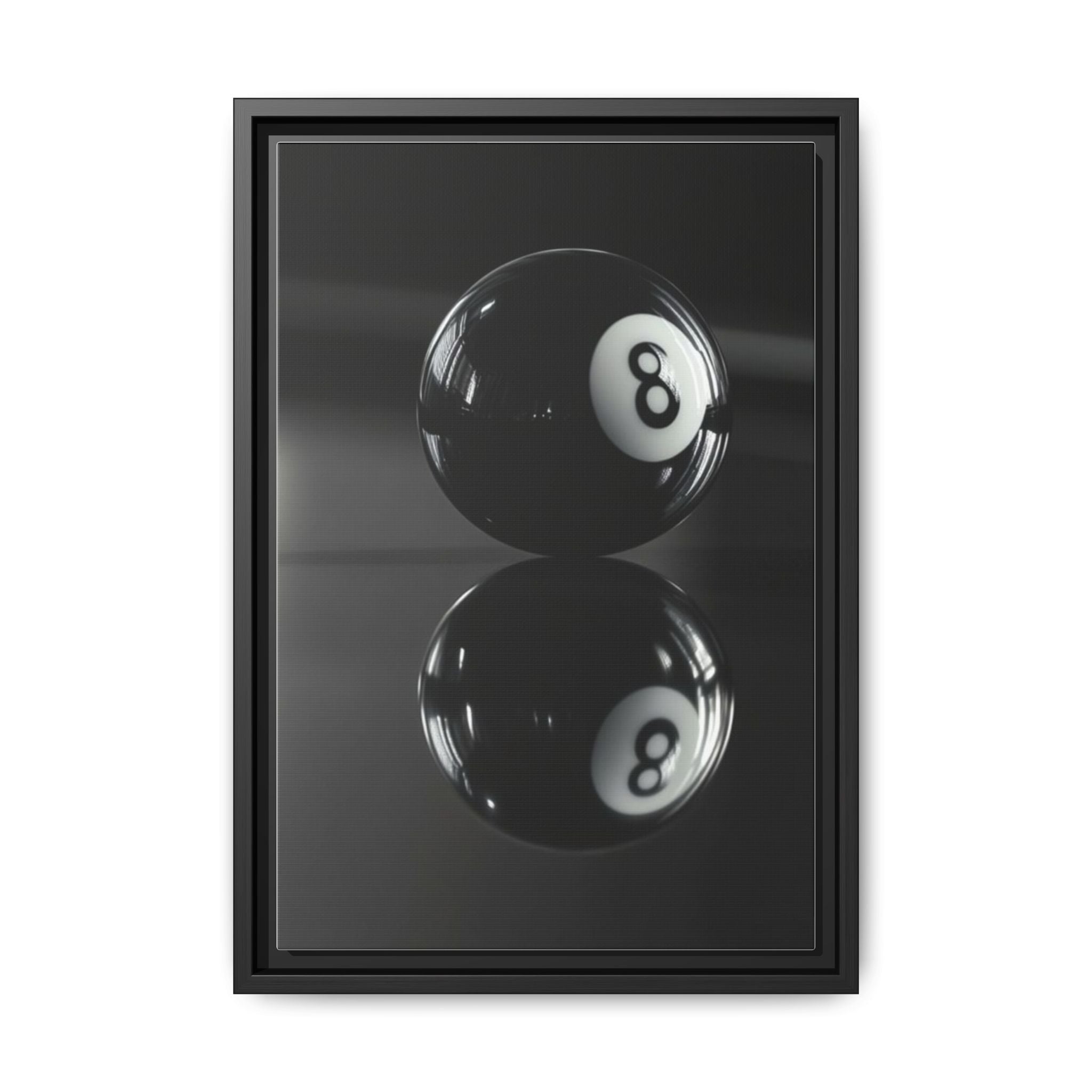 Eight Ball Reflection Matte Framed Canvas Print