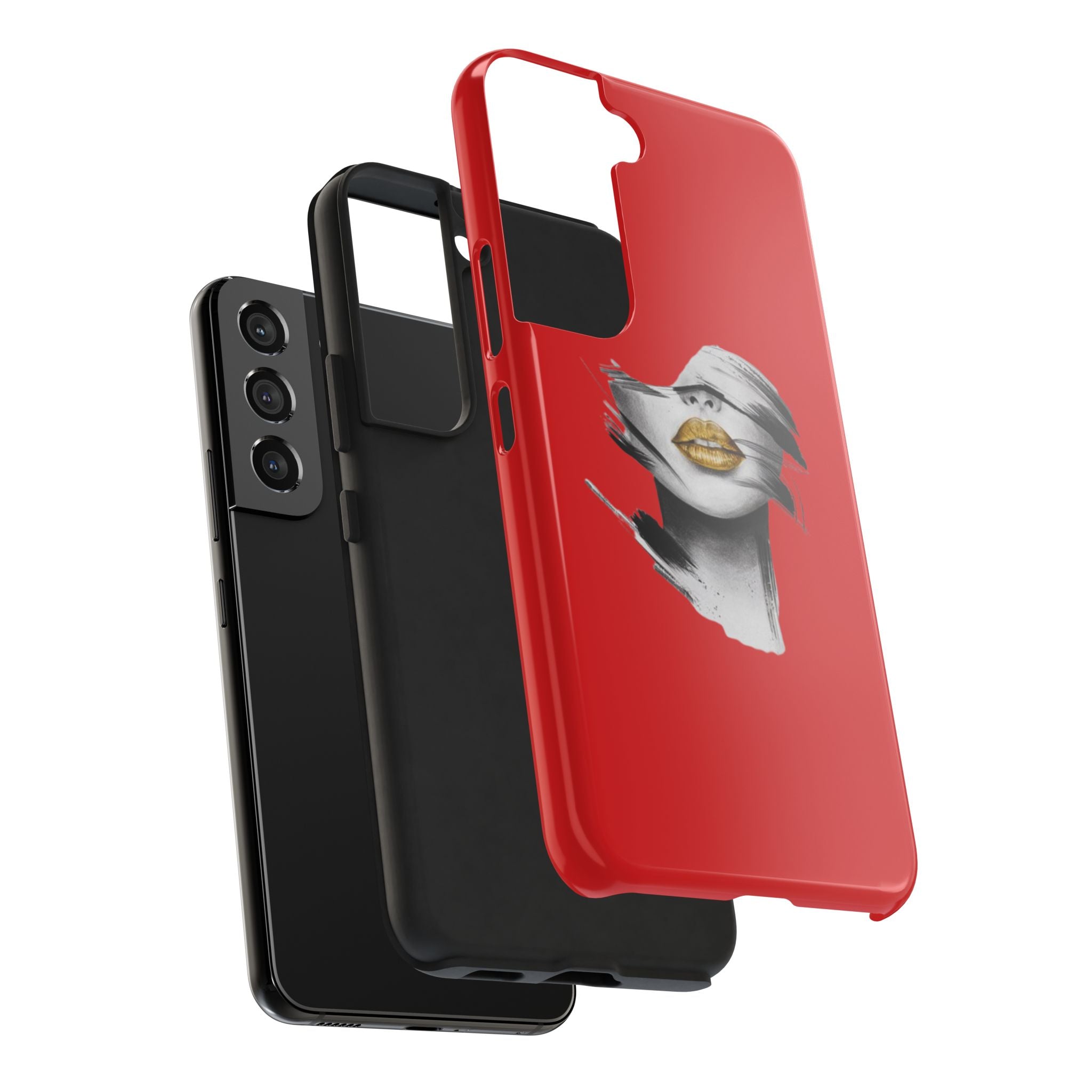 Red Abstract Lips Tough Phone Case — Bold Art Phone Cover for iPhone & Android