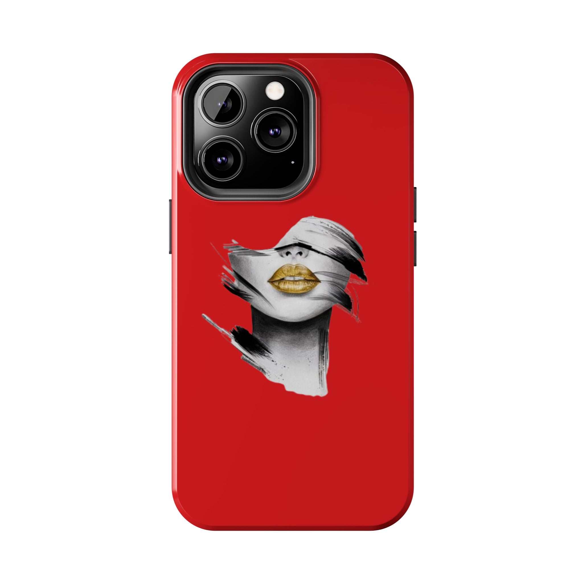 Red Abstract Lips Tough Phone Case — Bold Art Phone Cover for iPhone & Android