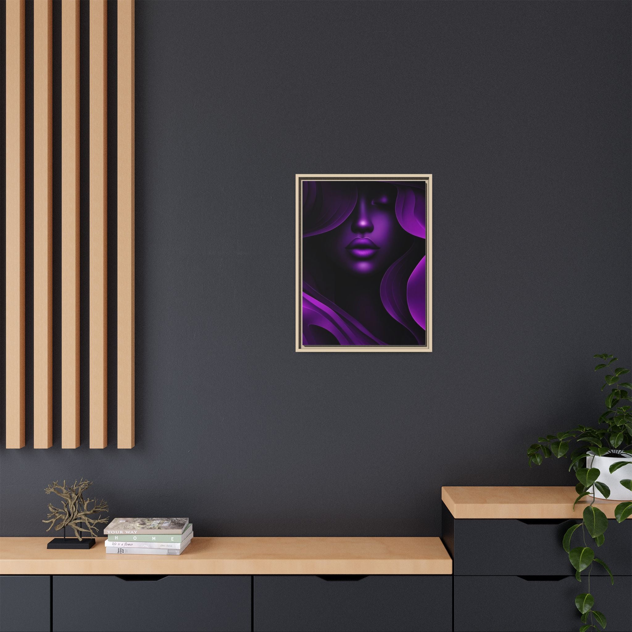 The Quiet Bloom – Purple Abstract Woman Portrait