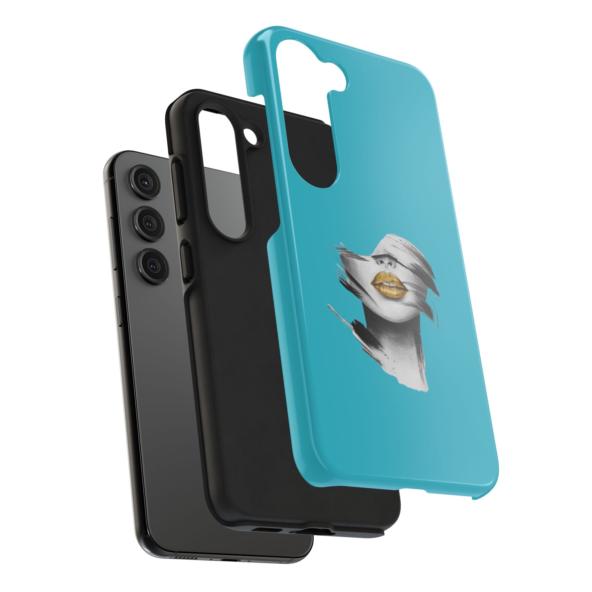 Teal 'Golden Lips' Tough Phone Case