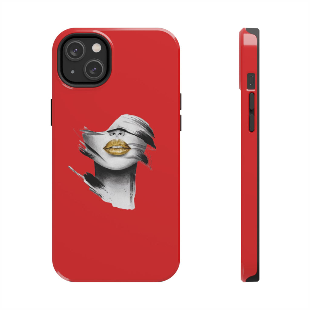 Red Abstract Lips Tough Phone Case — Bold Art Phone Cover for iPhone & Android