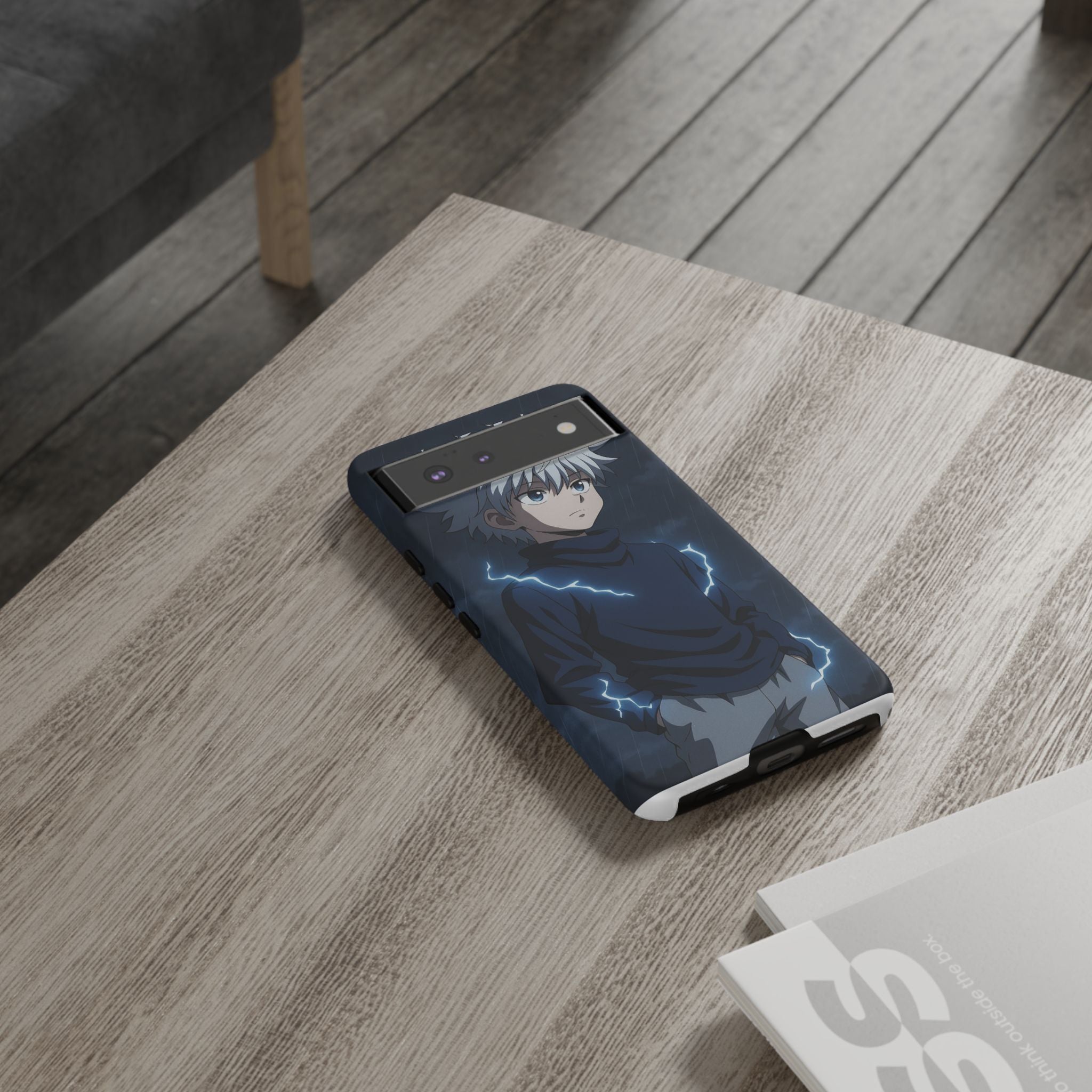 Anime Phone Case Featuring Lightning Design,