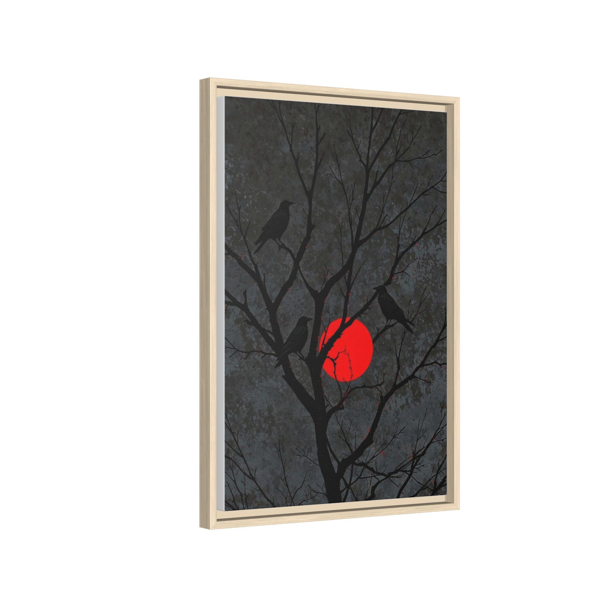 Red Moon Crows Silhouette