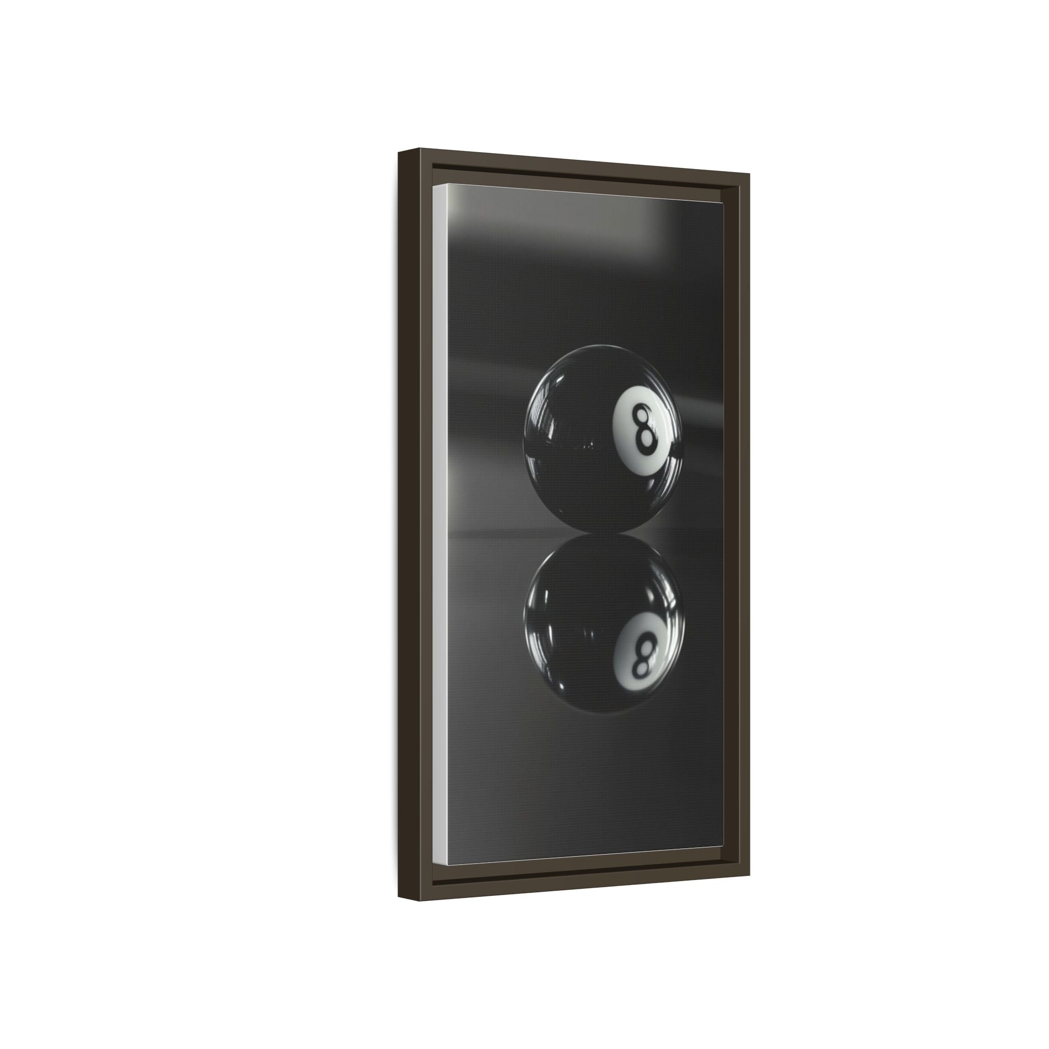 Eight Ball Reflection Matte Framed Canvas Print