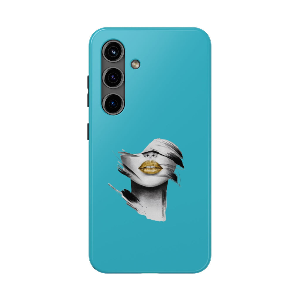 Teal 'Golden Lips' Tough Phone Case