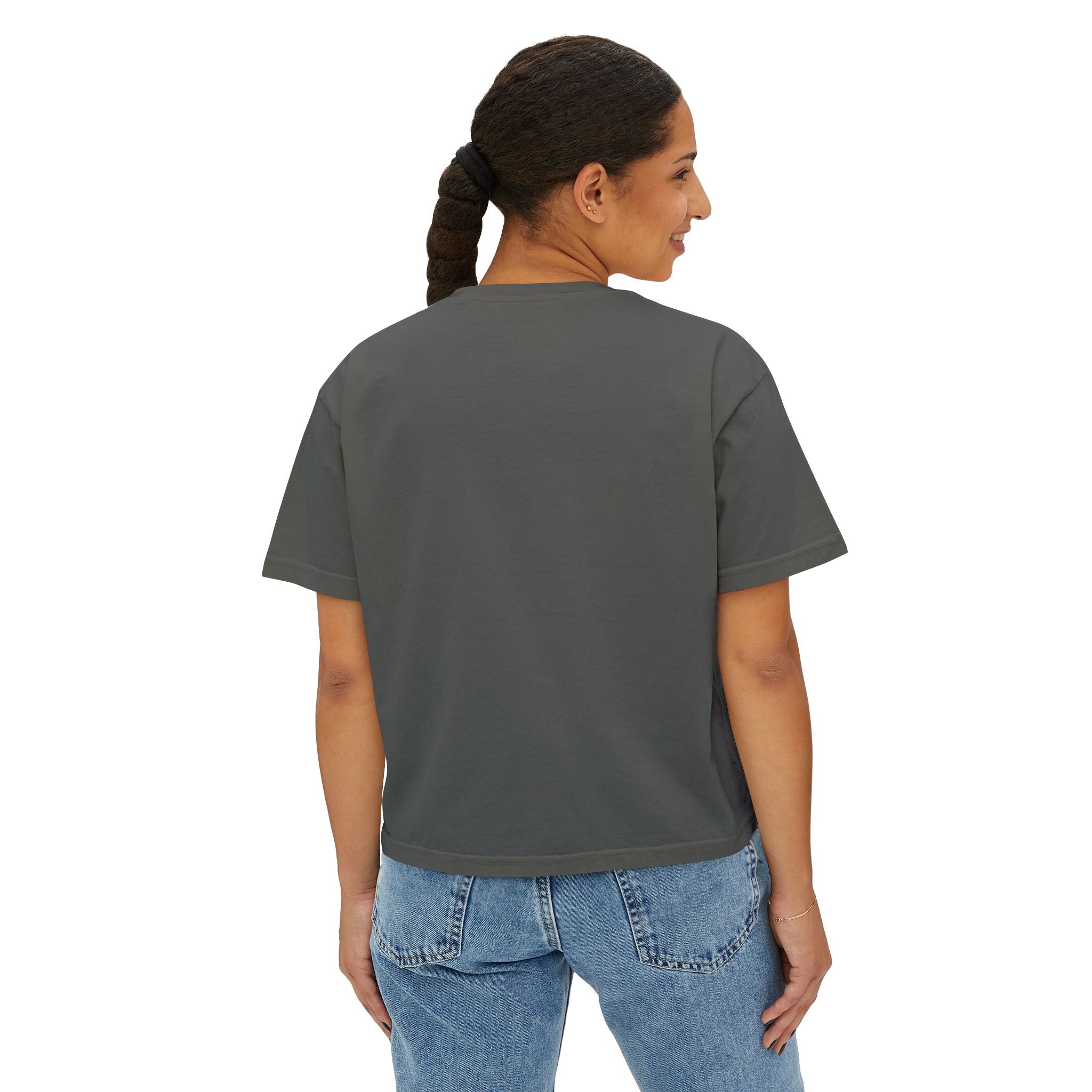 Earth Is Ghetto Women's Boxy Tee, Casual Graphic Tee, Streetwear Top, Trendy T-Shirt, Unique Gift Idea, Comfortable Everyday Wear