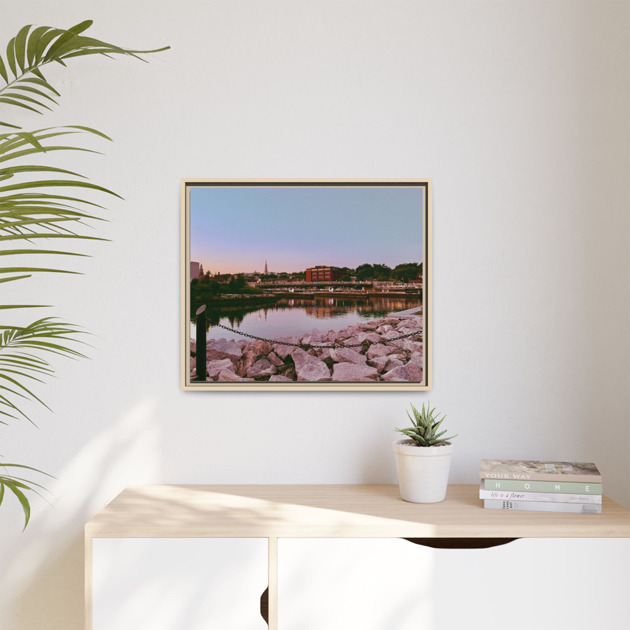 Tranquil Harbor Sunset Wall Art