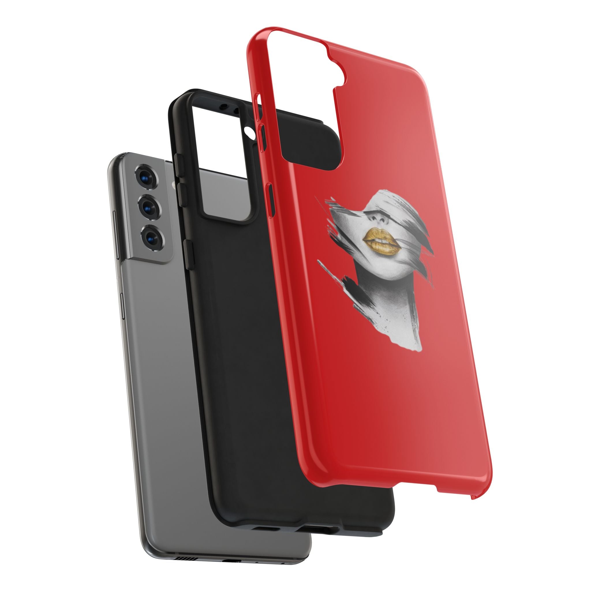 Red Abstract Lips Tough Phone Case — Bold Art Phone Cover for iPhone & Android
