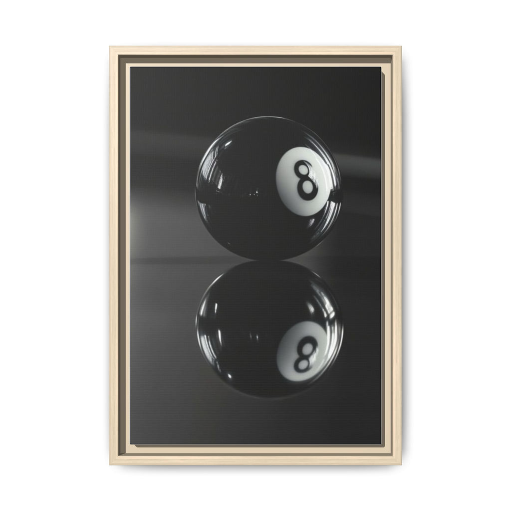 Eight Ball Reflection Matte Framed Canvas Print