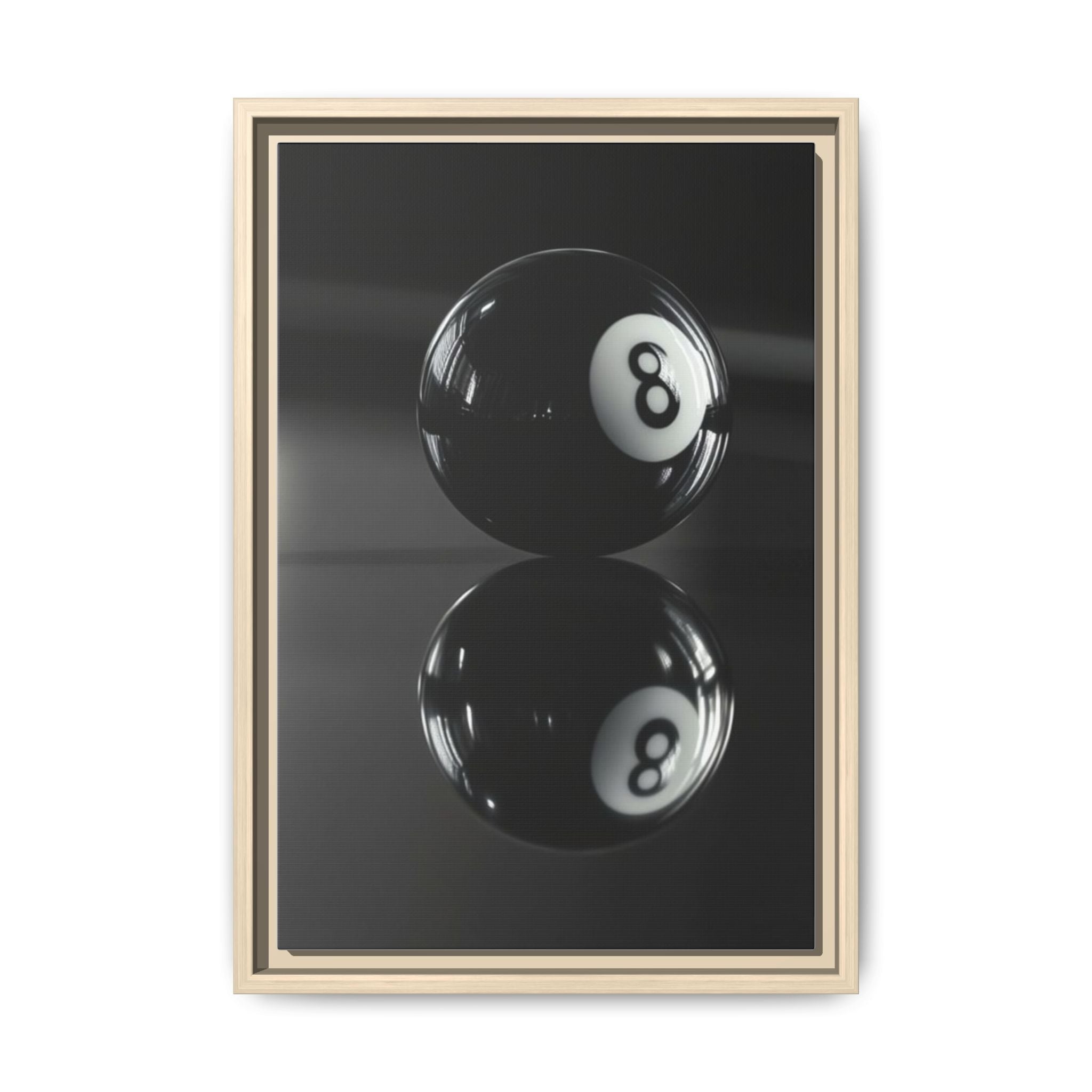 Eight Ball Reflection Matte Framed Canvas Print