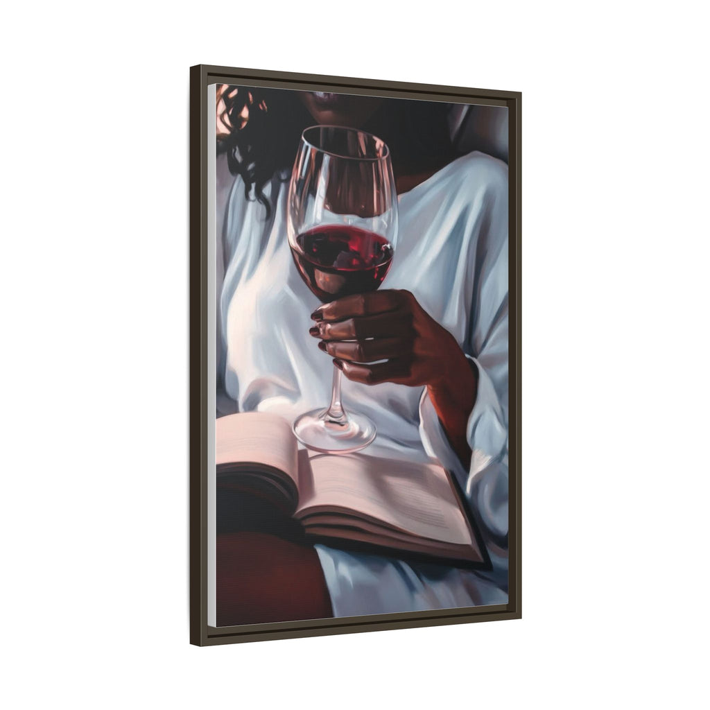 Woman Reading with Wine Glass (Cozy Evening Wall Decor)