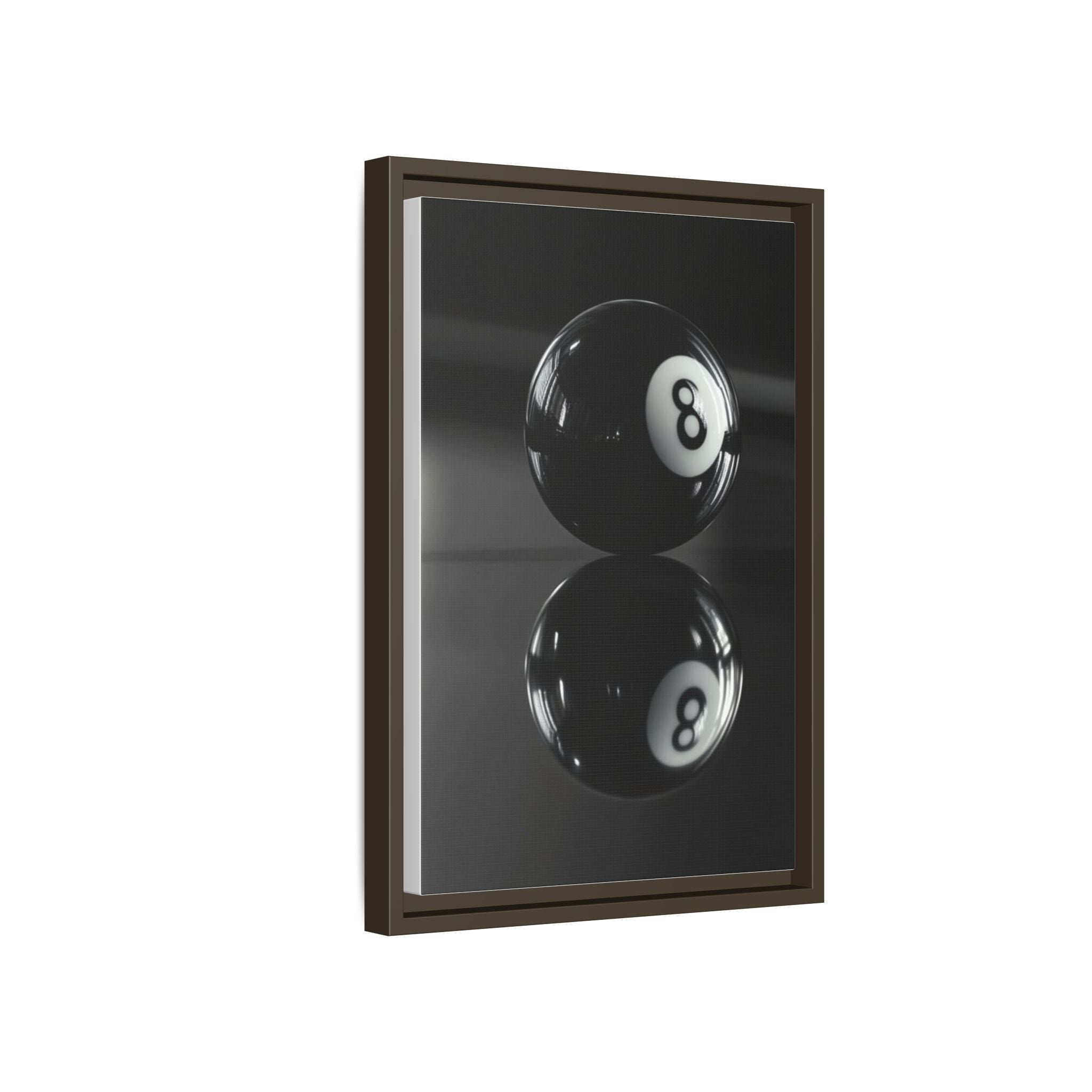 Eight Ball Reflection Matte Framed Canvas Print