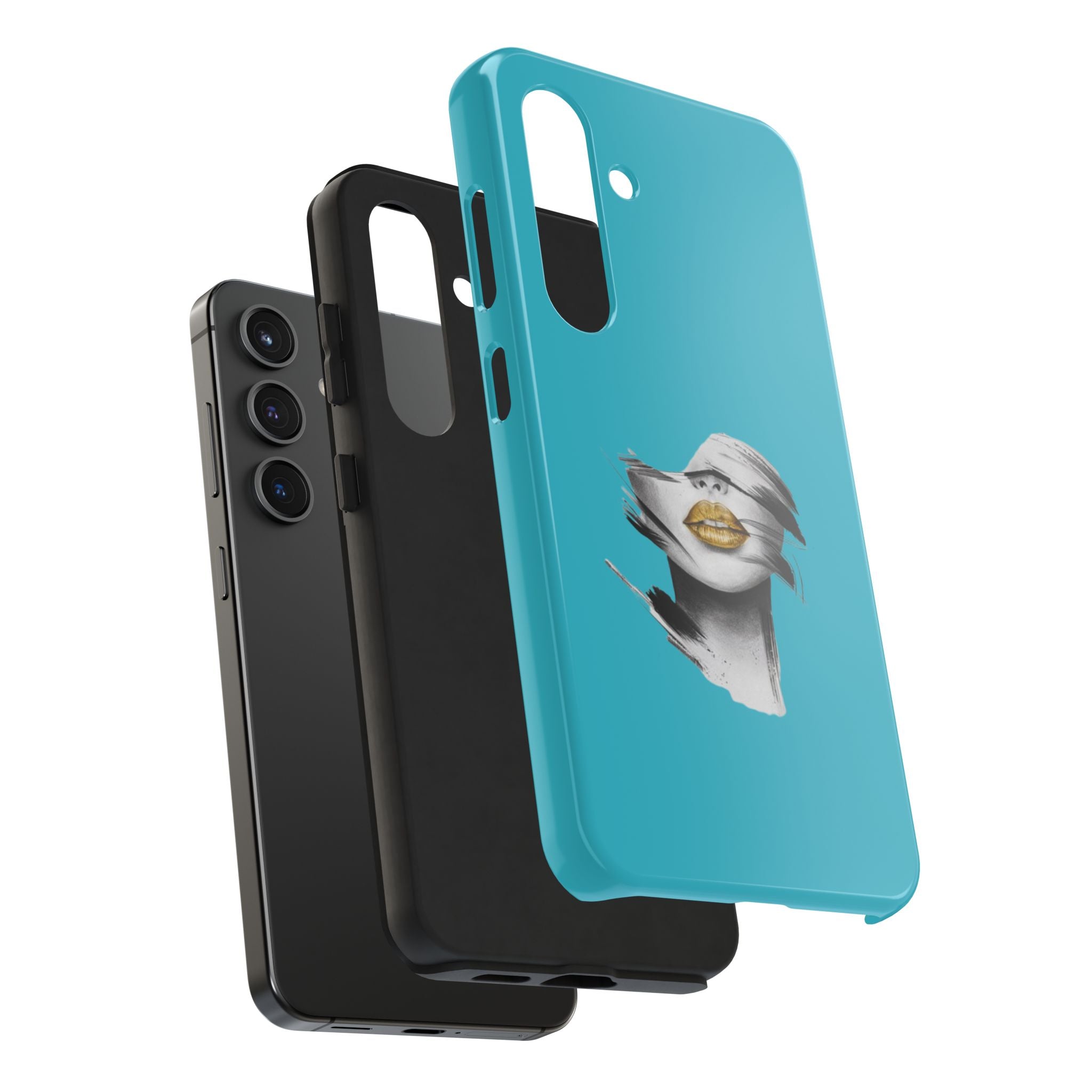 Teal 'Golden Lips' Tough Phone Case