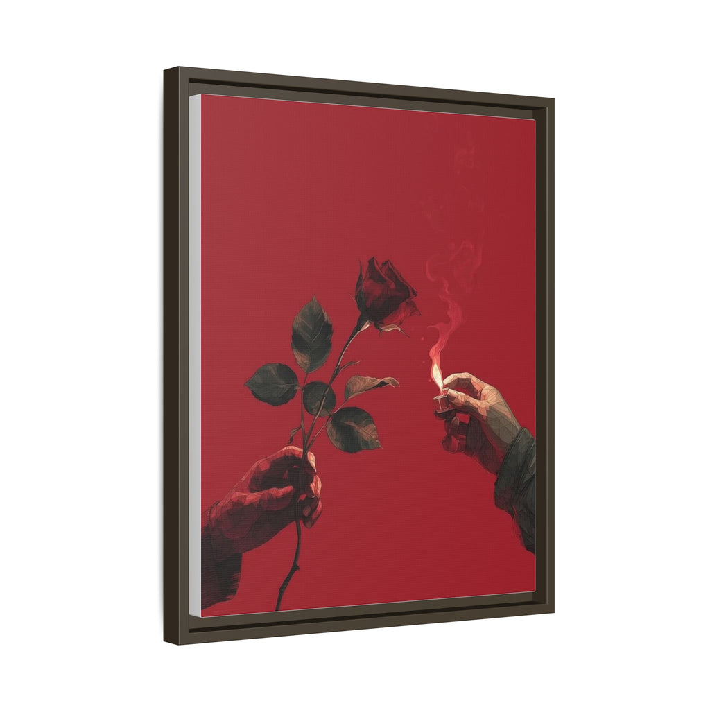Red Rose & Lighter Minimalist Wall Print