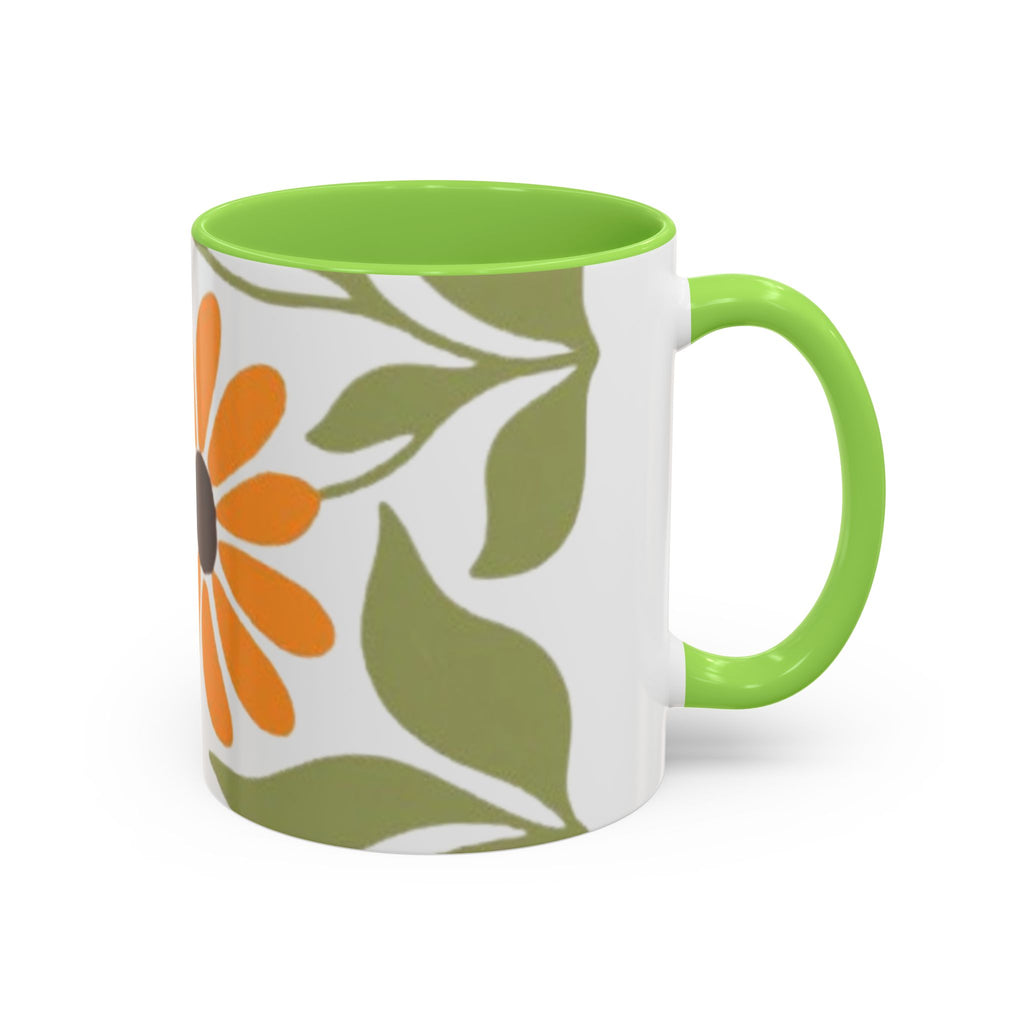 Colorful Floral Mugs, Bright Ceramic Coffee Cups