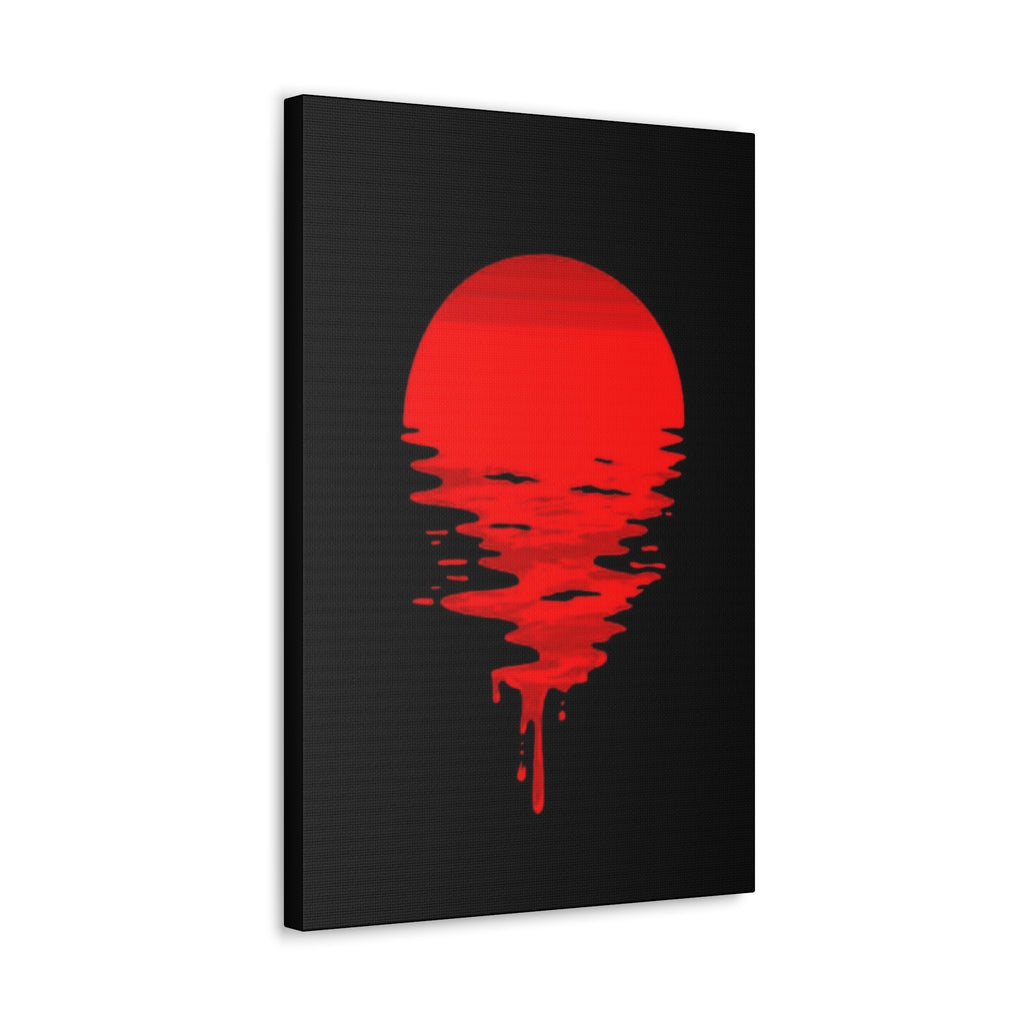 Sunset Canvas Art Print, Modern Wall Decor, Red and Black Home Decor, Abstract Art