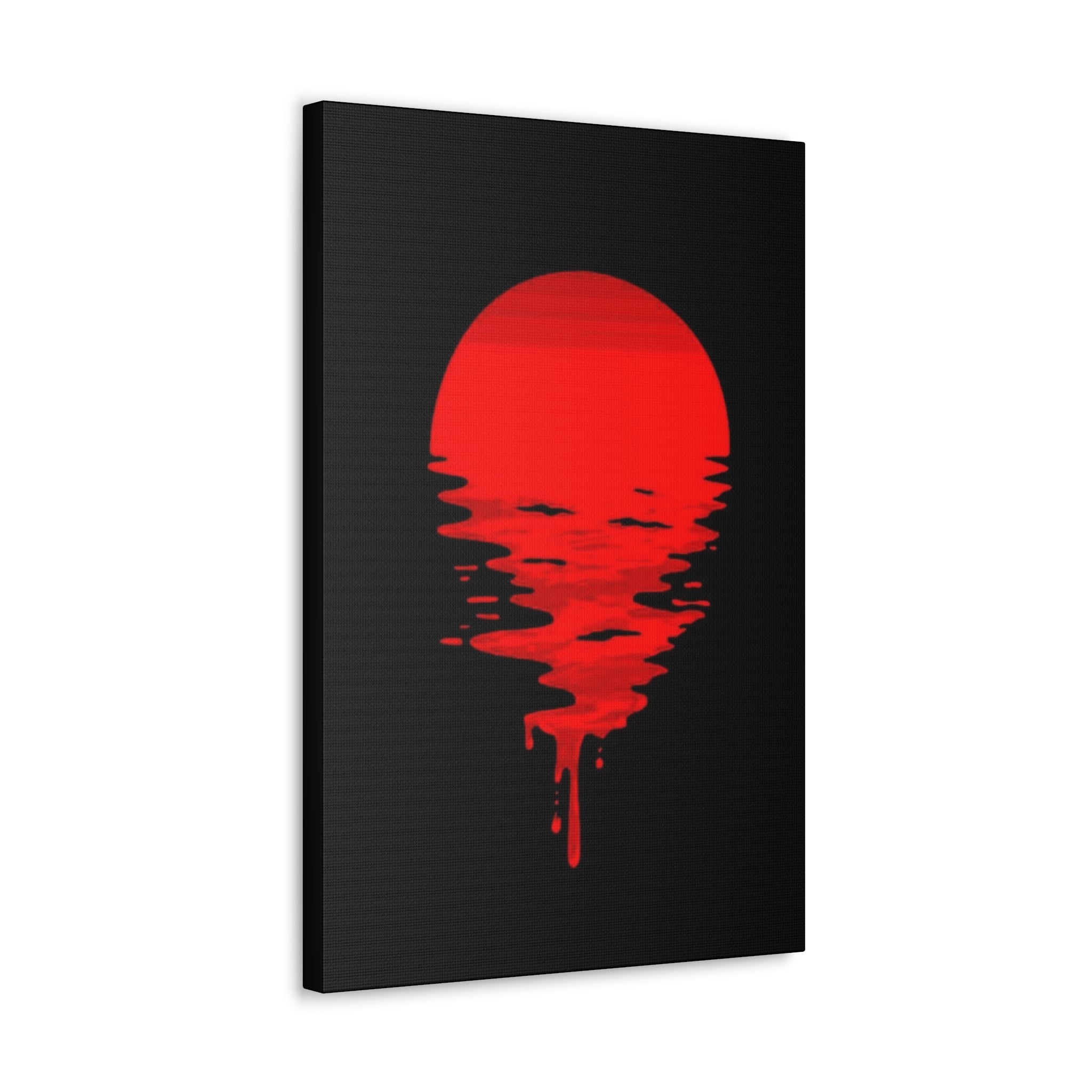 Sunset Canvas Art Print, Modern Wall Decor, Red and Black Home Decor, Abstract Art