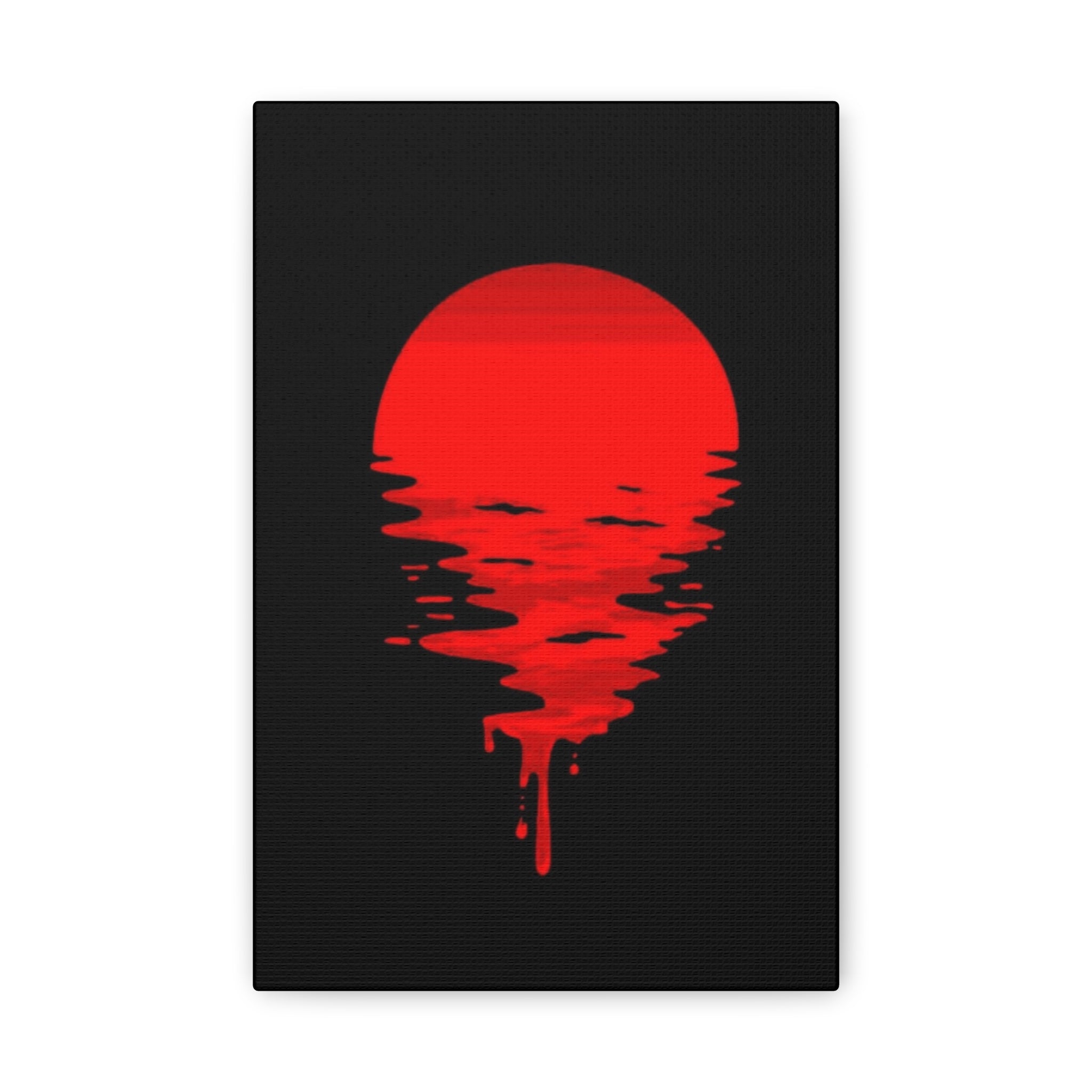 Sunset Canvas Art Print, Modern Wall Decor, Red and Black Home Decor, Abstract Art